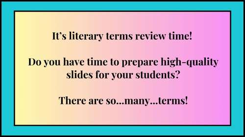 Literary Terms Slides by Royal Heartbeat Resources | TPT