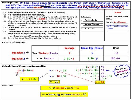 Preview of Math 1 Unit 3 Lesson 5 Solve Sys Linear Eqn/Inequality Word Problem Video/Wrksht