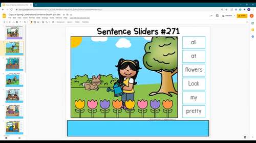 Sentence Building for Google Slides™ Spring Celebrations by Creation Castle