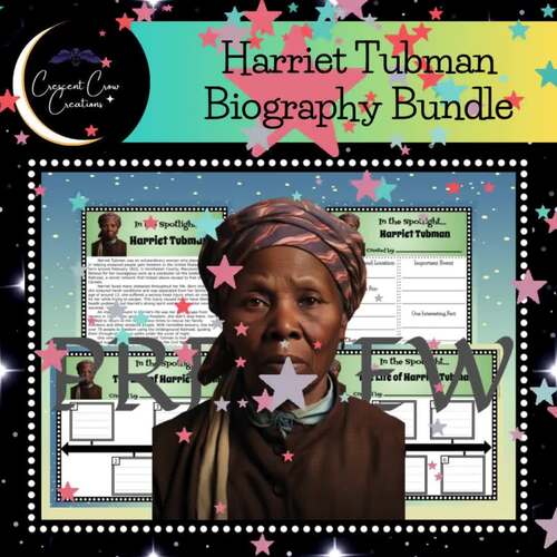 Harriet Tubman Biography Report | Reading Passage & Graphic Organizers