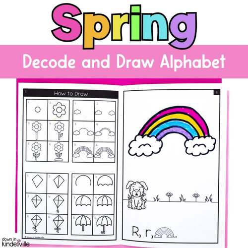 Spring Decodable Readers Alphabet | Directed Drawing Books Phonics ...