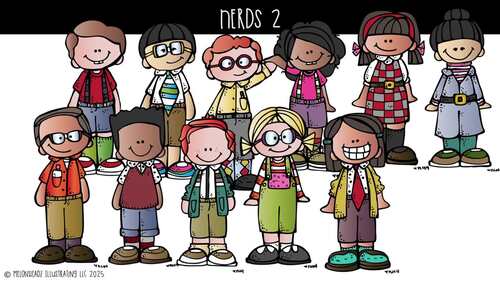 Nerds clip art 2, Kidlettes clip art COMBO PACK by Melonheadz Clipart