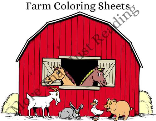 red barn coloring page