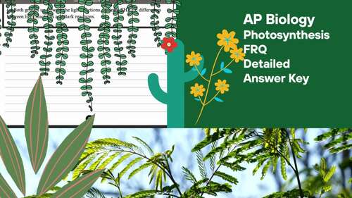 ap bio unit 3 frq photosynthesis