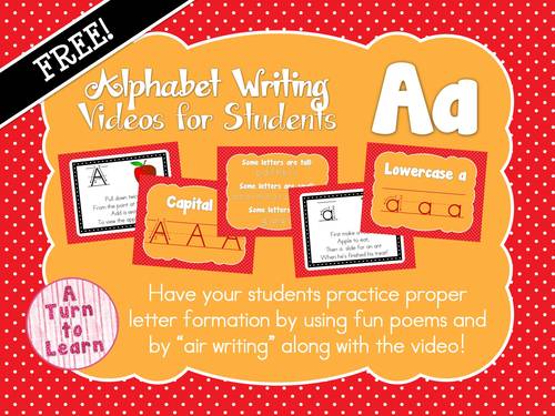 Preview of Alphabet Writing Video - Aa - Free!!