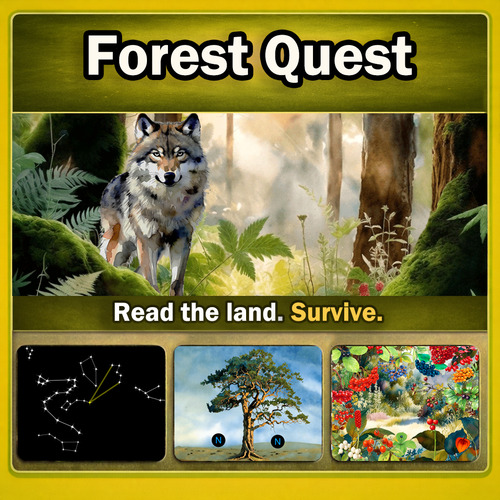 Preview of Forest Survival Quest: Critical Thinking & Human Adaptation – Interactive Lesson