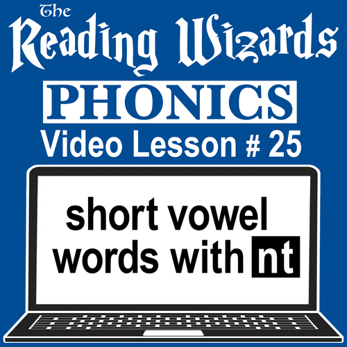 Preview of Phonics Video/Easel Lesson - Words Ending With NT - Reading Wizards #25