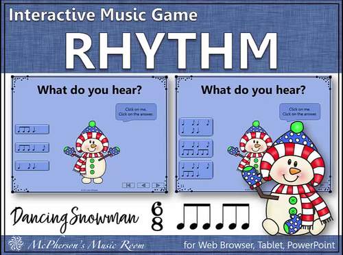 Winter Music | Compound Meter 6/8 Interactive Rhythm Game {Dancing Snowman}