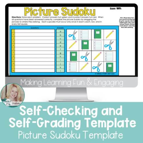 Editable Customizable Self-Checking Template Digital Resource Picture ...