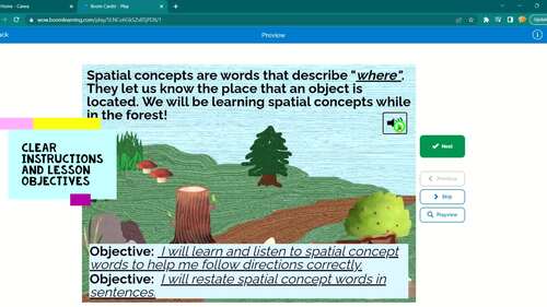Spatial Concepts & One Step Directions- Springtime Forest!