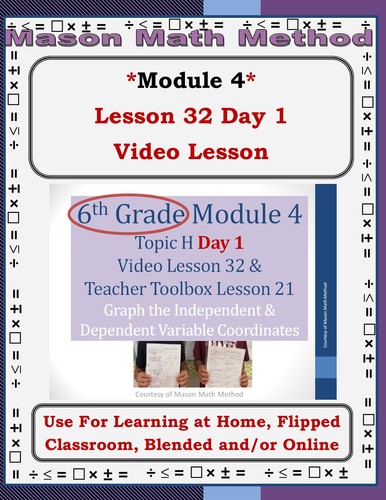 Preview of 6th Grade Math Mod 4 Video Lesson 32 Day 1 Graph Independent/Dependent Variables