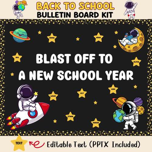 Space Back to School Bulletin Board Kit | Galaxy Classroom Door Decor