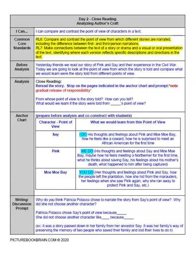 Pink and Say by Patricia Polacco Lesson Plan & Google Activities