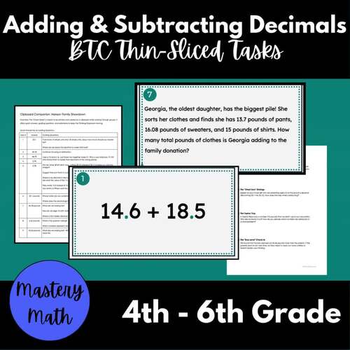 Add & Subtract Decimals Thin Slicing | Building Thinking Classrooms BTC ...