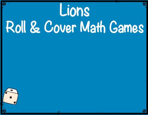 Lions Themed Math Center Dice Games Two & Three Addend Addition | TPT
