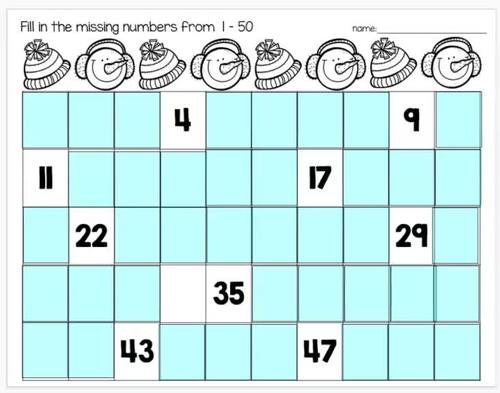 Math Worksheets for Numbers to 50 | PDF and Google Slides | TpT