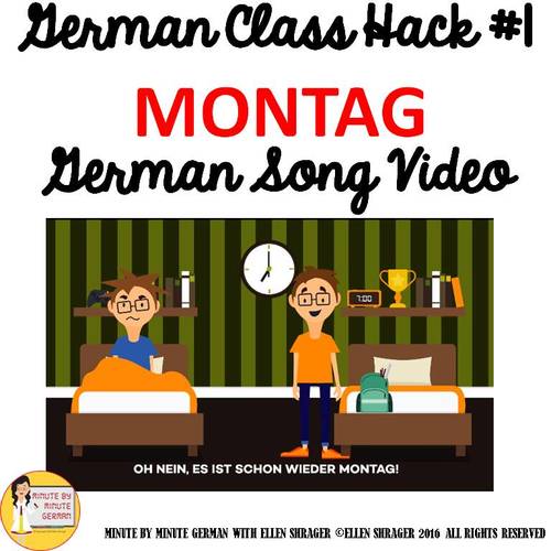 Preview of 01_German Class Transition Video "Monday" for CI TCI TPRS -  90% Target Language