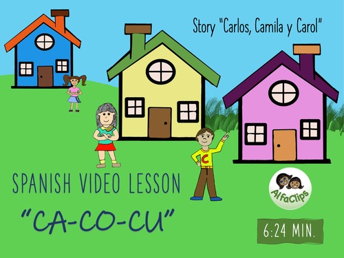 Preview of CA-CO-CU SPANISH VIDEO LESSON/ “CARLOS, CAMILA Y CAROL” STORY