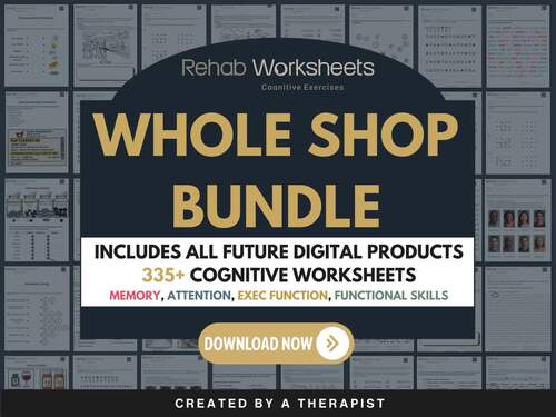 Entire Shop Mega Bundle - Attention, Memory, Executive Function, Stroke ...