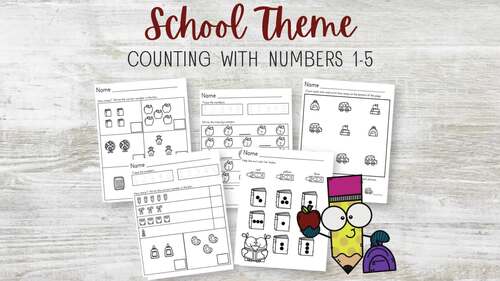 Math Numbers 1-5, Back to School Counting to 5 & Number Sense Morning Work