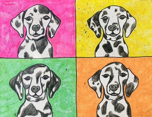 Preview of Andy Warhol Inspired Pop Art Dogs Virtual Tutorial