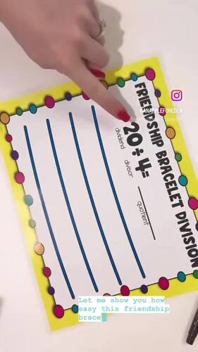 Friendship Bracelet Division Craft | 2nd & 3rd Grade Math Craft | TPT