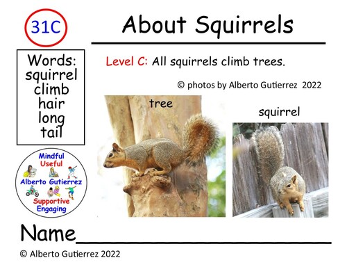 Preview of Video Read Aloud About Squirrels #31C