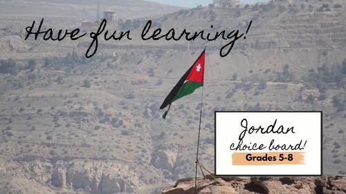 Jordan Country Study Choice Board|5-8th World Geography Research ...