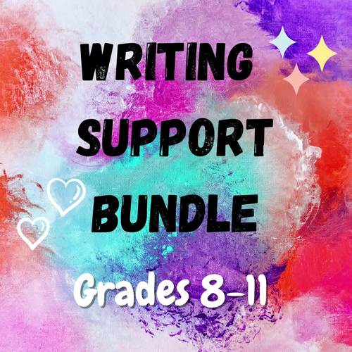 Writing Support Bundle Grades 8 to 11 by Pagecraft English Resources