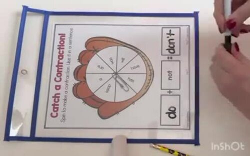 Baseball Contractions Spinner Game & Contraction Lesson