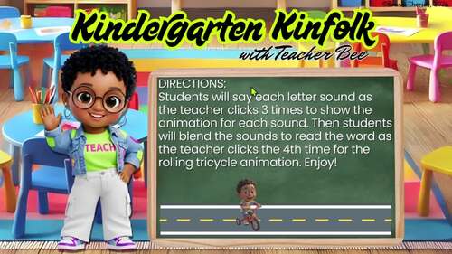 CVC Word Family Animated Reading Slides | Kindergarten Phonics | TPT