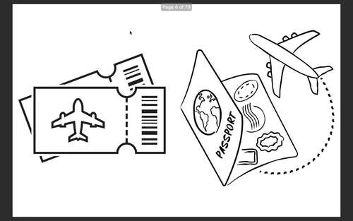 Airplane Travel Flight Vacation Kids Printable Activity Set Game Workbook