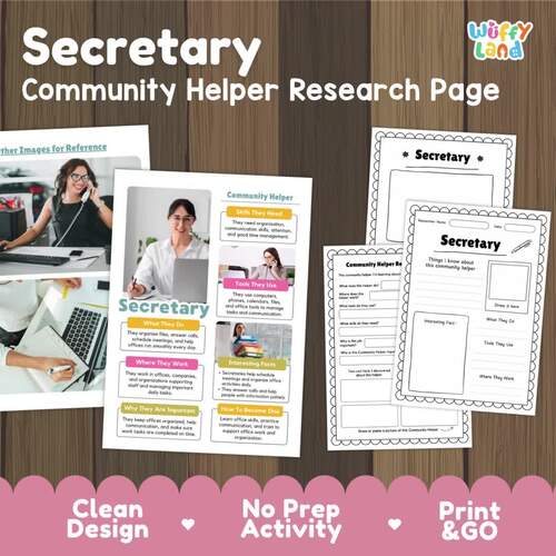 Secretary Community Helper Research Project | Office Organization ...