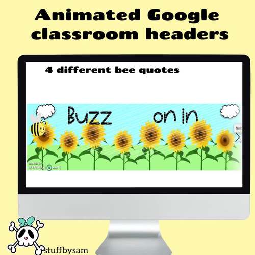 Animated: Google Classroom Headers: Bee themed by Stuff by Sam | TPT