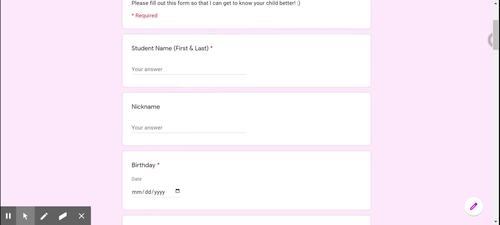 Student Information Google Form by A Second With Abby | TpT