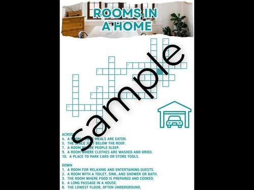 In the Home Crossword Puzzles Rooms Furniture Household Items Chores ...