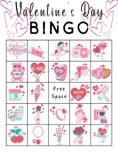 Valentine's Day Party Bingo Game - February Candy Heart Activities