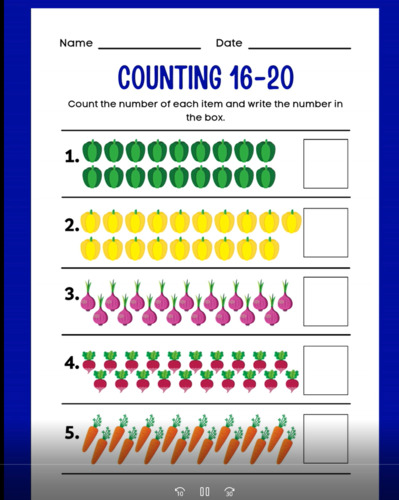 Preview of Counting Number Interactive Video Activity