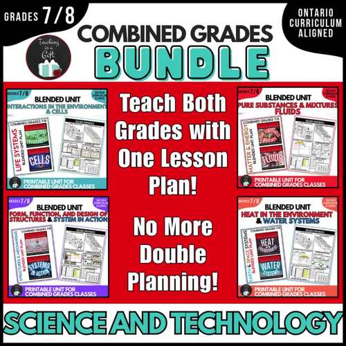 GRADES 7/8 BLENDED SCIENCE UNITS BUNDLE - ONTARIO SCIENCE - 3-PART ...