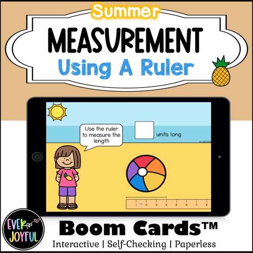 1st Grade Math Summer Boom Cards | Measurement Using A Ruler