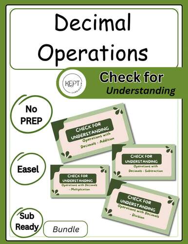 Decimal Operations Check for Understanding BUNDLE | 7th Grade Math