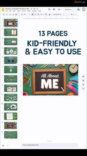 ALL ABOUT ME Google Slides DIGITAL Back to School Student Activity