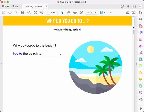 ESL Beginners Lesson: Learn How to use 'To' for Purpose by ESL Class ...