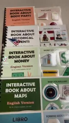 INTERACTIVE BOOK ABOUT SCHOOL ITEMS & FUNCTIONS (English & Spanish)