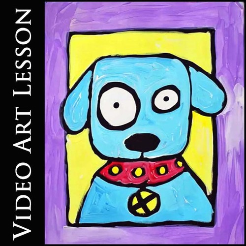 DOG PORTRAIT Acrylic Art Lesson | EASY Video Drawing & Painting Project