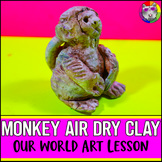 Tropical Rainforest Art Lesson, Monkey Air Dry Clay Sculpt