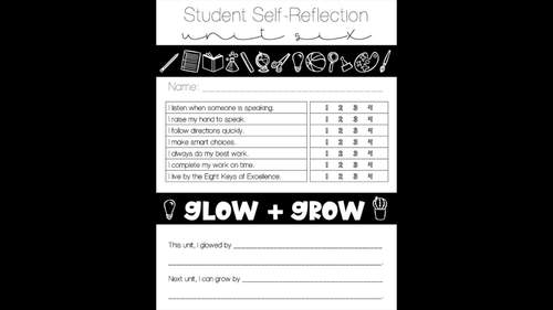 ☀️ Student Self-Reflection by The Cali Classroom | TPT
