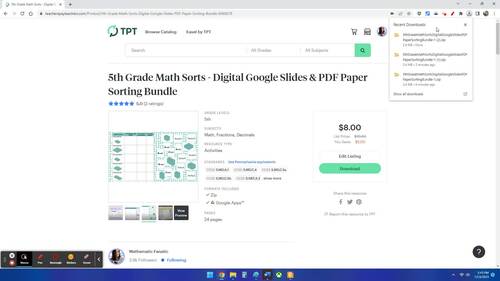 5th Grade Math Sorts - Digital Google Slides & PDF Paper Sorting Bundle