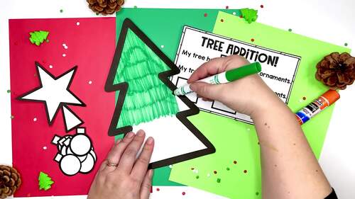 Christmas Tree Math Craft- Addition Craft, Kindergarten First Grade ...