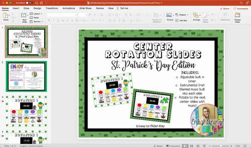 St. Patricks Day Center Rotation Slides (Editable with Music & Visual ...